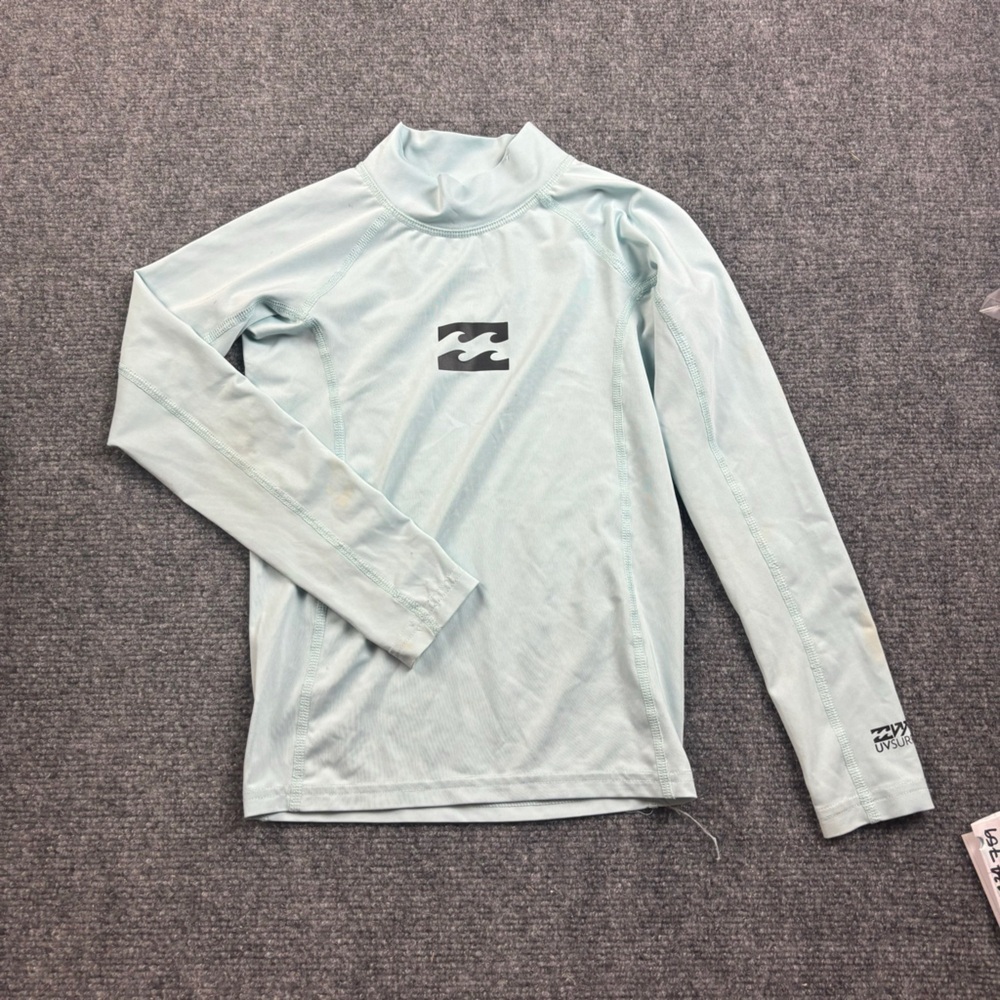 BILLABONG Kids Light Blue Long Sleeved Rash Guard Swim Shirt size: XL -7 UPF 50+